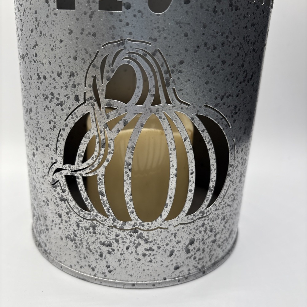 Tin Lantern With Handle - Candle Holder/ Happy Fall 12" Pre-owned - Picture 3 of 8